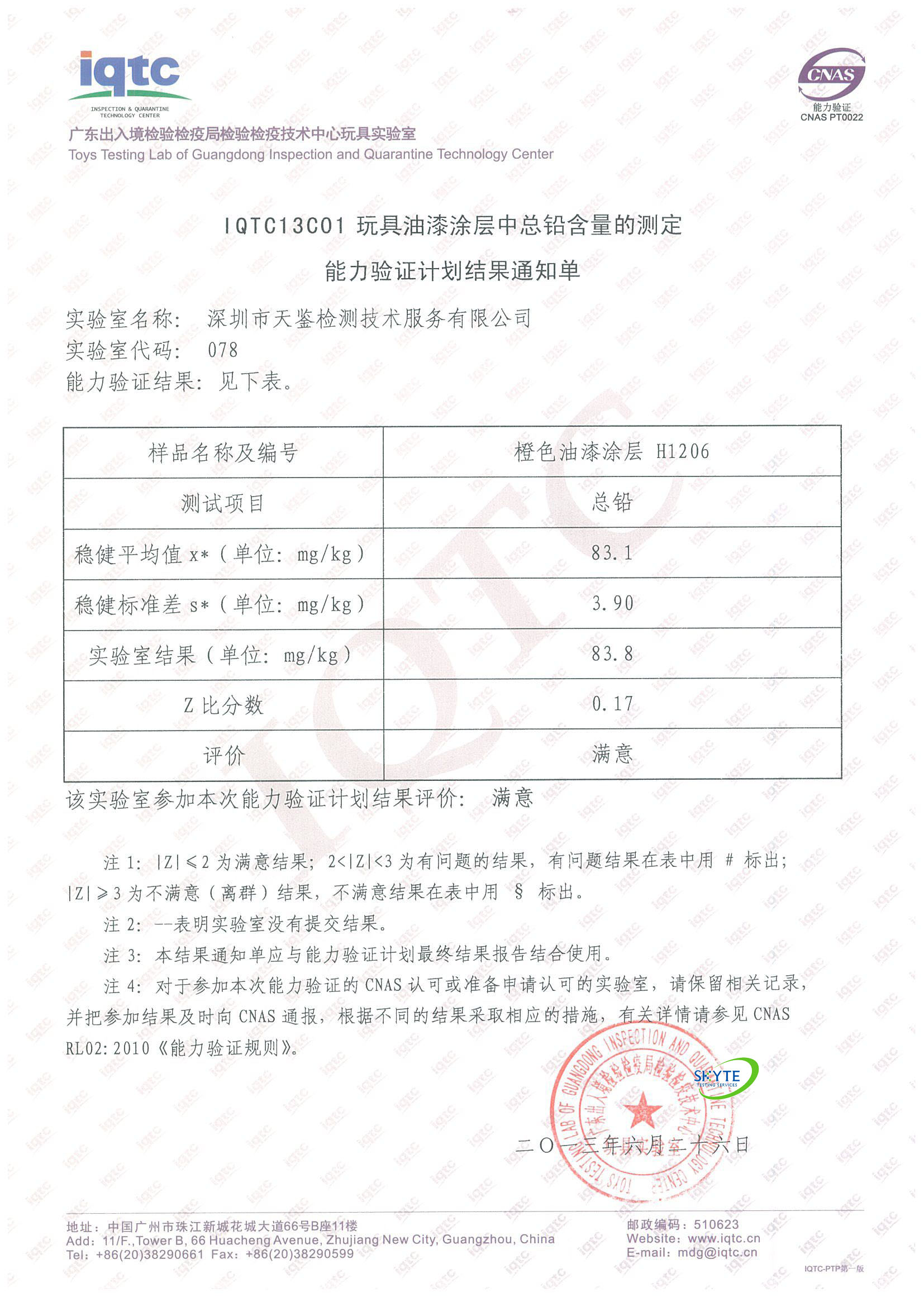 IQTC13C01玩具油漆涂層中總鉛含量的測(cè)定能力驗(yàn)證