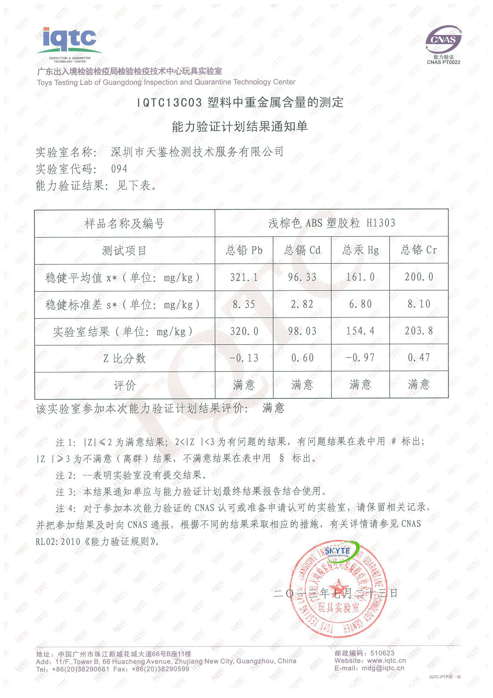 IQTC13C03 塑料中重金屬含量的測(cè)定能力驗(yàn)證